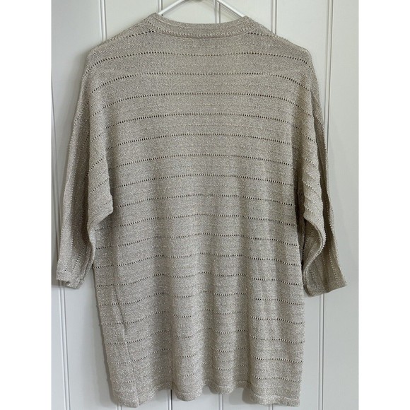 Chicos Gold Metallic Cotton Blend Cardigan Size 0 - Picture 2 of 6